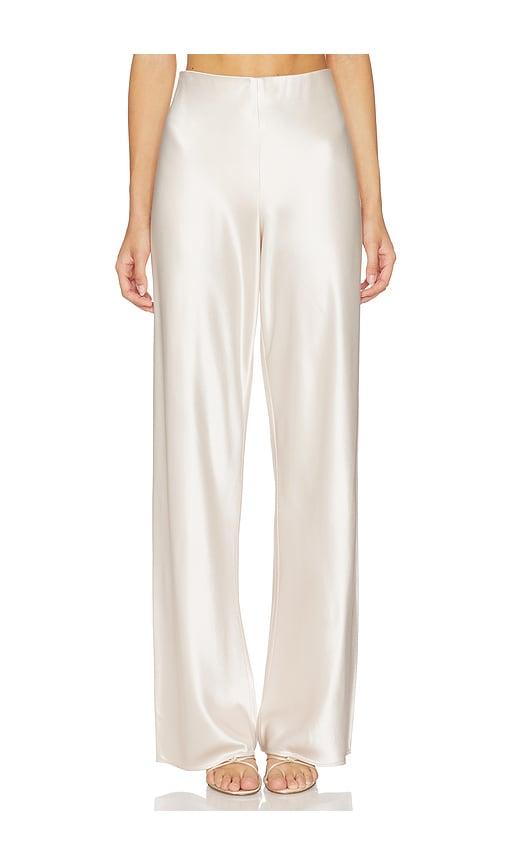 cami nyc bristol mid rise pant in white, brown. - size l (also in m)