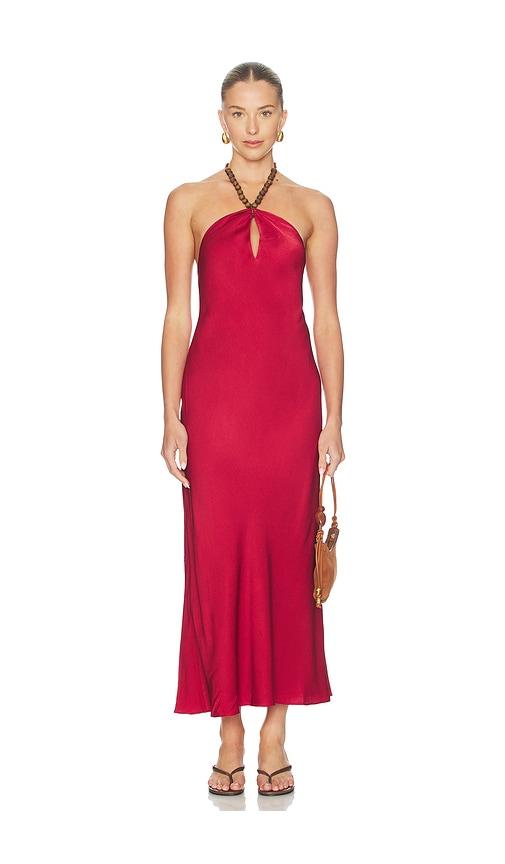 cami nyc giulia hammered halter dress in red. - size l (also in xxs, xs, s, m, xl)