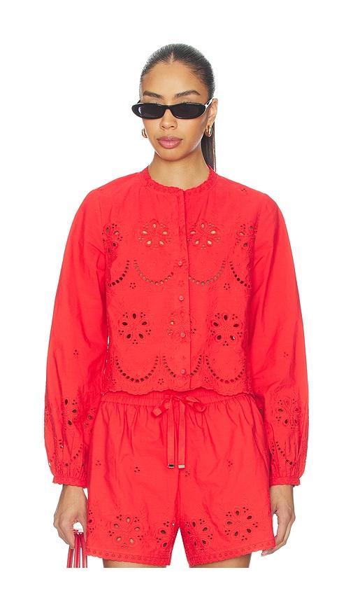 cami nyc kalena cotton blouse in red. - size s (also in xxs, xs)