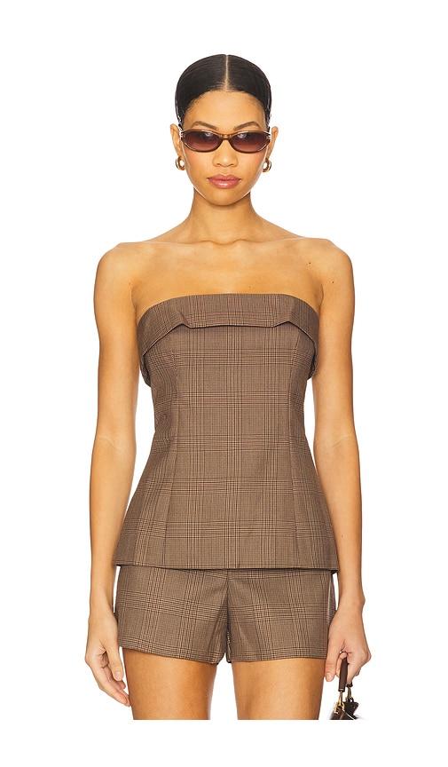 cami nyc london strapless top in brown. - size 0 (also in 00, 2, 8)