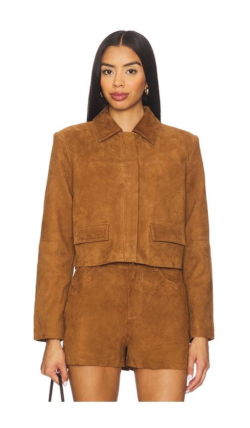 cami nyc sullivan suede jacket in cognac. - size l (also in xl)