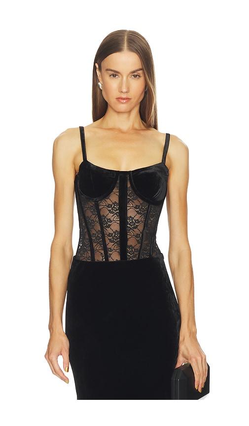 cami nyc valentyna bodysuit in black. - size 10 (also in 6, 8)