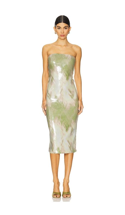 camila coelho alandra midi dress in green. - size l (also in xl)