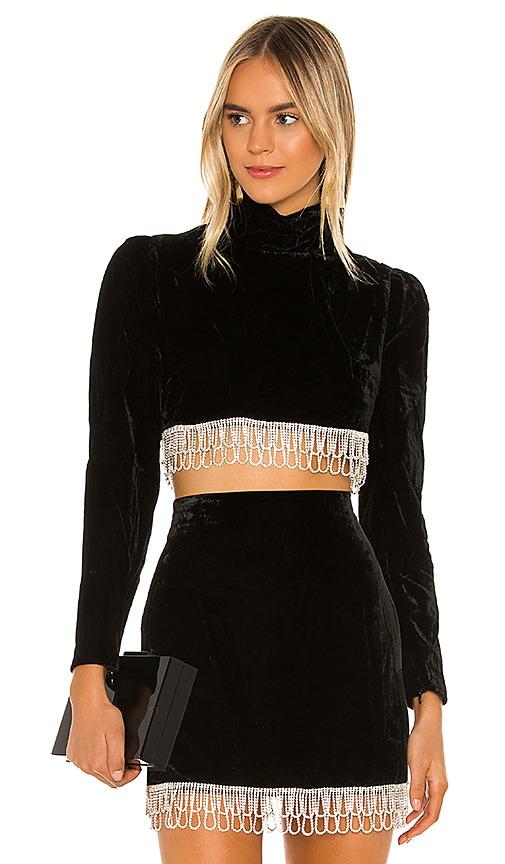 camila coelho aliah cropped top in black. - size m (also in xs)