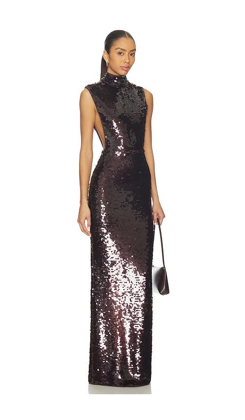 camila coelho amara gown in brown. - size s (also in xxs, xs)
