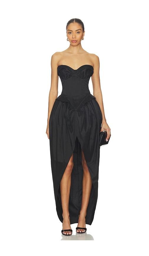 camila coelho amaranta maxi dress in black. - size l (also in xs)