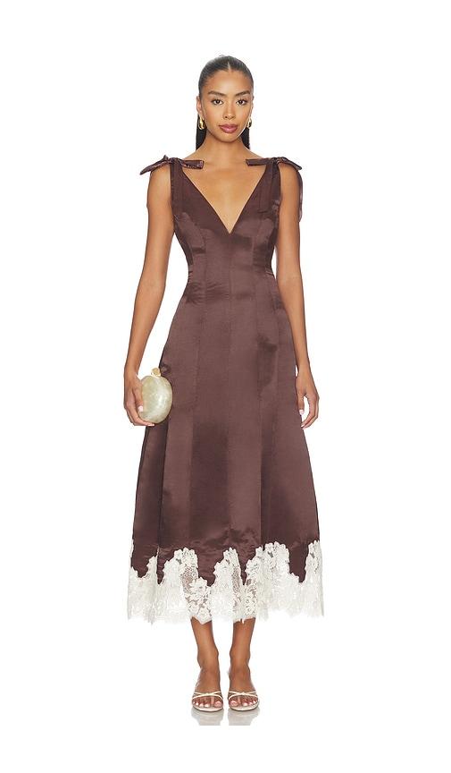 camila coelho anahi maxi dress in brown. - size m (also in xxs, s, xl)