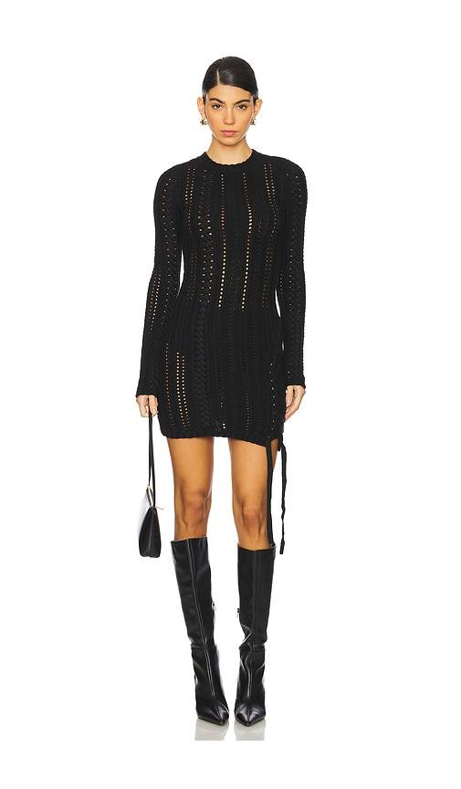 camila coelho anira cable dress in black. - size xxs (also in xs)