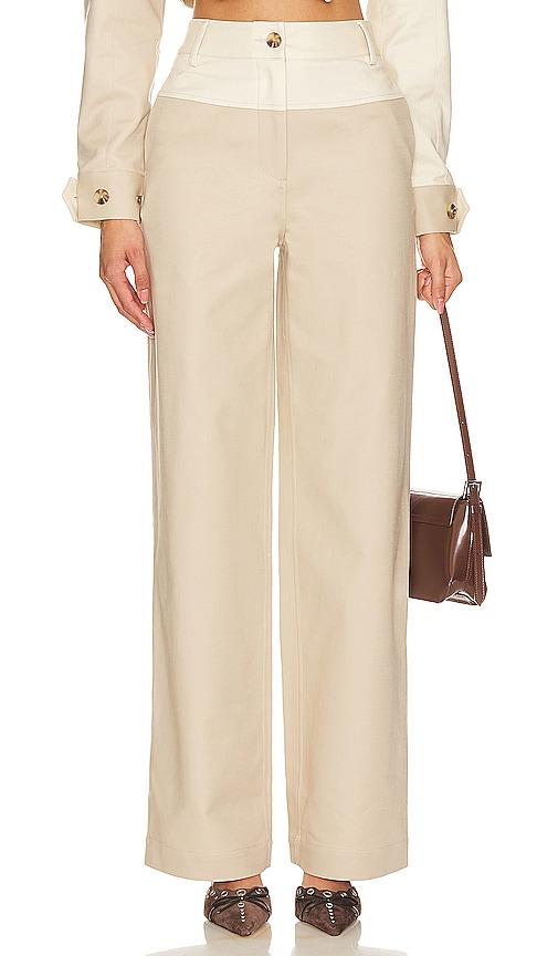 camila coelho araceli pant in neutral. - size l (also in xxs, xs, m)