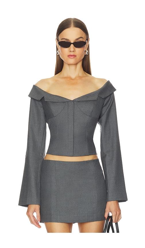 camila coelho arden top in charcoal. - size l (also in xs, s, m, xl)