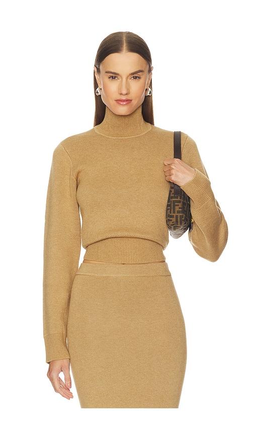camila coelho costansa turtleneck sweater in tan. - size m (also in xl)