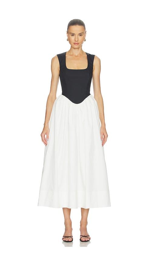 camila coelho dalia maxi dress in black,white. - size l (also in xs, xxs, s, m, xl)