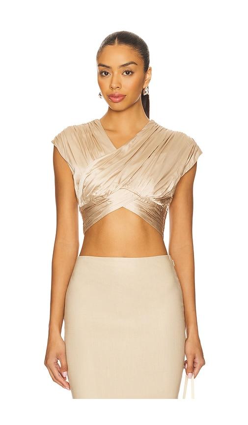 camila coelho delanie top in beige. - size m (also in xs, s)