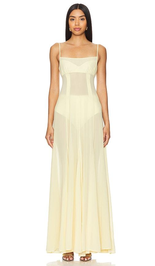 camila coelho dia maxi dress in yellow. - size l (also in m)