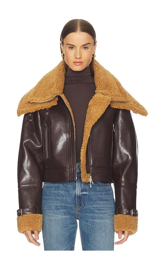 camila coelho elba jacket in brown. - size xs (also in xxs)