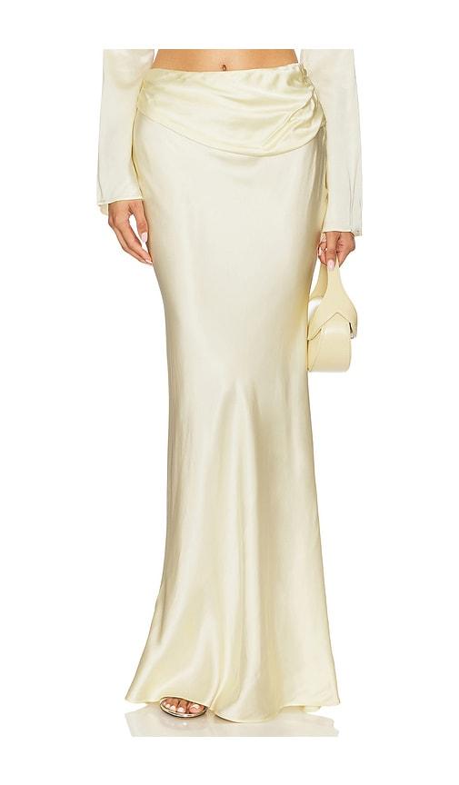 camila coelho enza maxi skirt in lemon. - size xs (also in xxs)