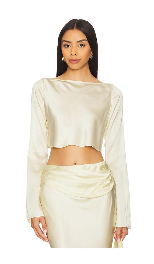camila coelho enza top in yellow. - size l (also in m, xl)
