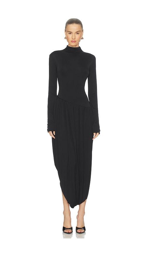 camila coelho evalda midi dress in black. - size s (also in xs)