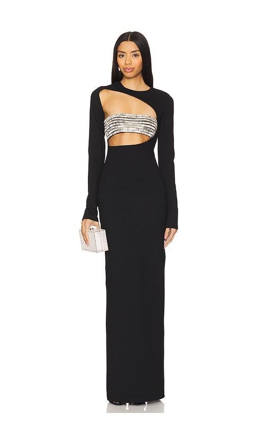 camila coelho gelina maxi dress in black. - size s (also in xxs, xs)