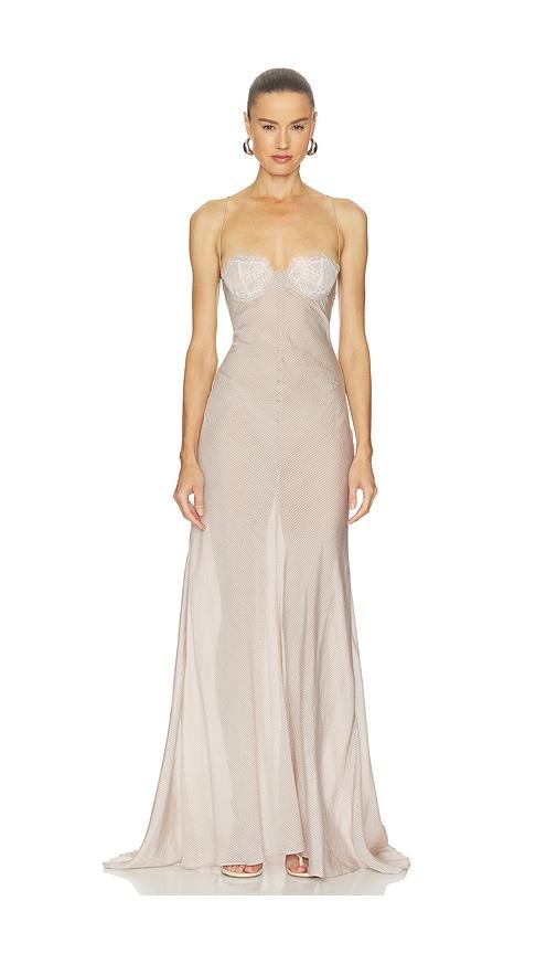 camila coelho giuliana gown in beige. - size xl (also in xs)