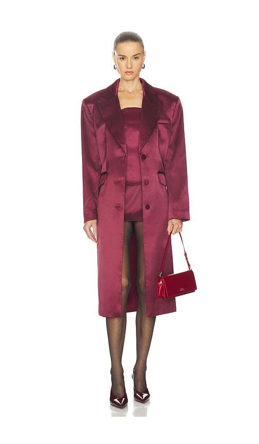 camila coelho haliee coat in burgundy. - size l (also in xs, s, m, xl)