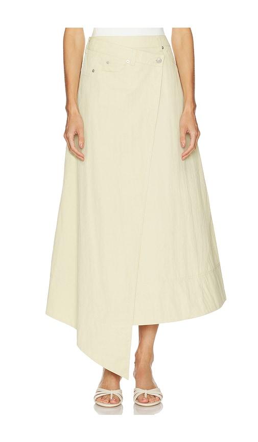 camila coelho ignacia midi skirt in beige. - size s (also in xs, xxs)