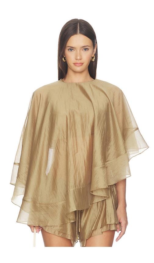 camila coelho iris top in taupe. - size m (also in xs)