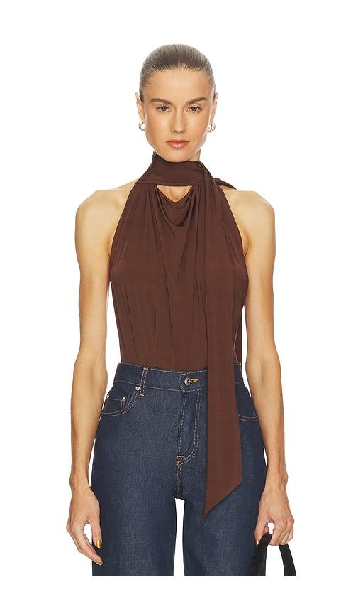 camila coelho jaci bodysuit in brown. - size l (also in s, m, xl)