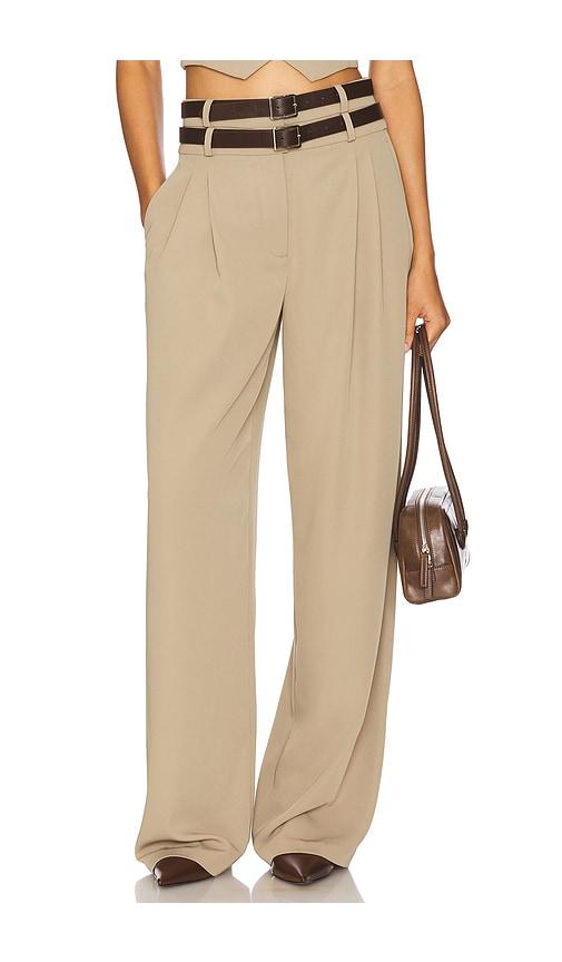 camila coelho jila pant in beige,tan. - size l (also in m, s, xl, xs, xxs)