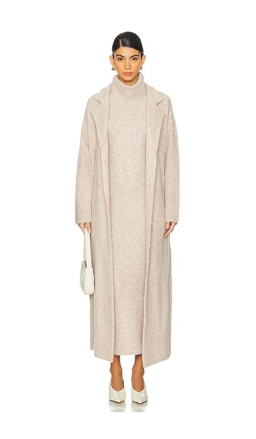 camila coelho jona maxi sweater coat in beige. - size l (also in xs, s, m)