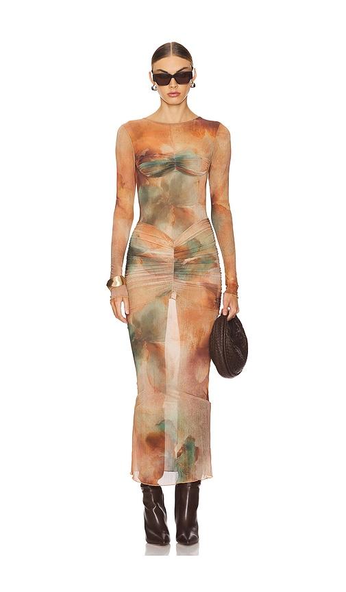 camila coelho josephine maxi dress in peach. - size l (also in m)