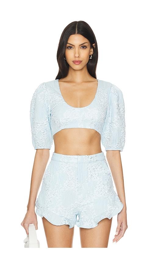 camila coelho kahlo crop top in baby blue. - size l (also in xxs, xs, s, m, xl)