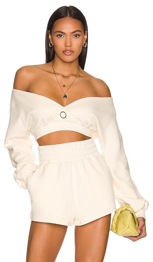 camila coelho kenzie pullover in ivory. - size l (also in m, s, xs, xxs)