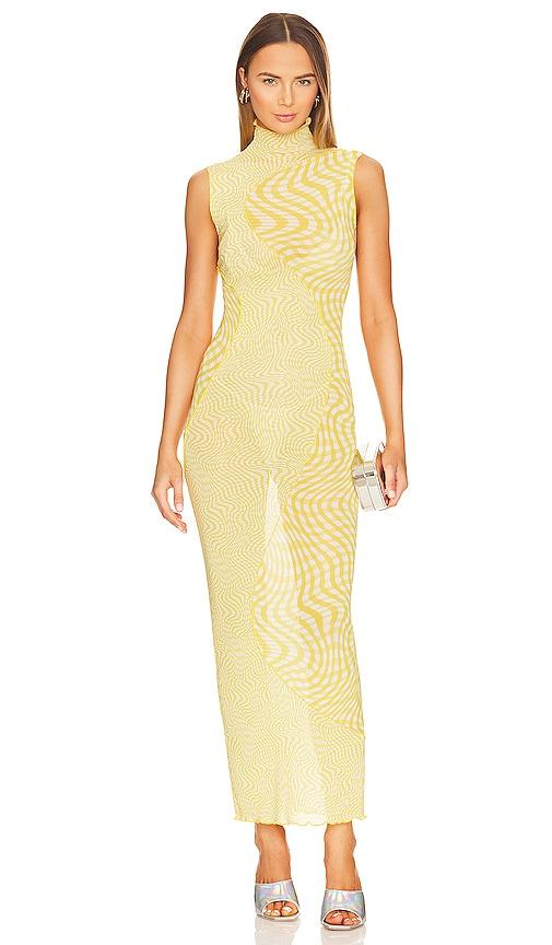 camila coelho lagoon maxi dress in yellow. - size l (also in xl)