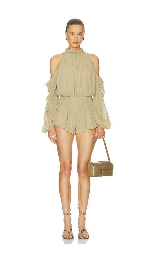 camila coelho leora romper in sage. - size l (also in xxs)