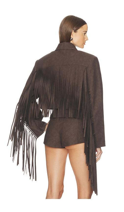 camila coelho lera jacket in chocolate. - size m (also in xs, s, xl)