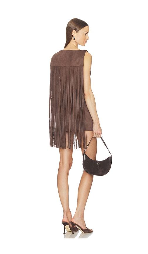 camila coelho lera mini dress in chocolate. - size s (also in xl)