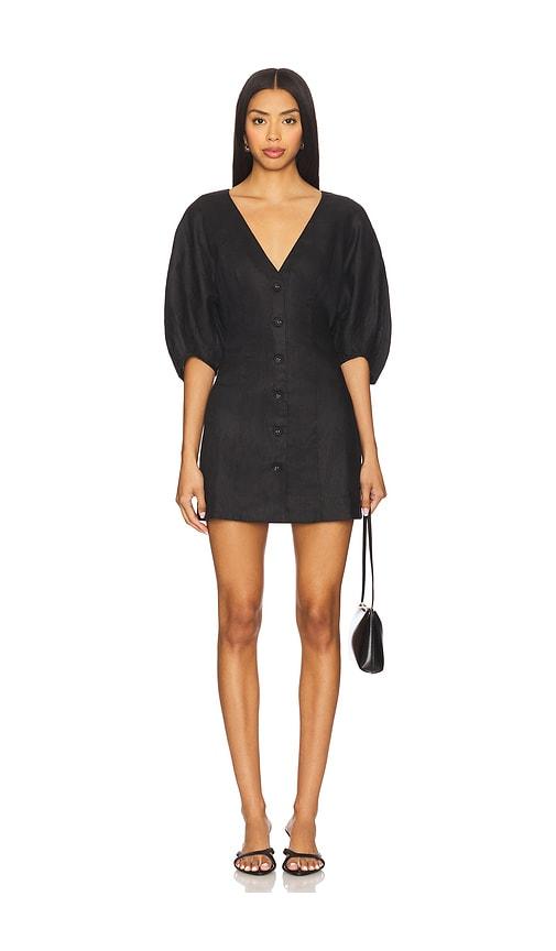 camila coelho lino mini dress in black. - size xs (also in xxs)