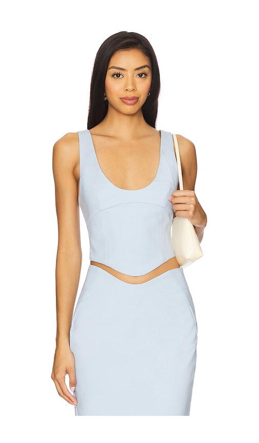 camila coelho lotta top in baby blue. - size l (also in xxs, m, xl)