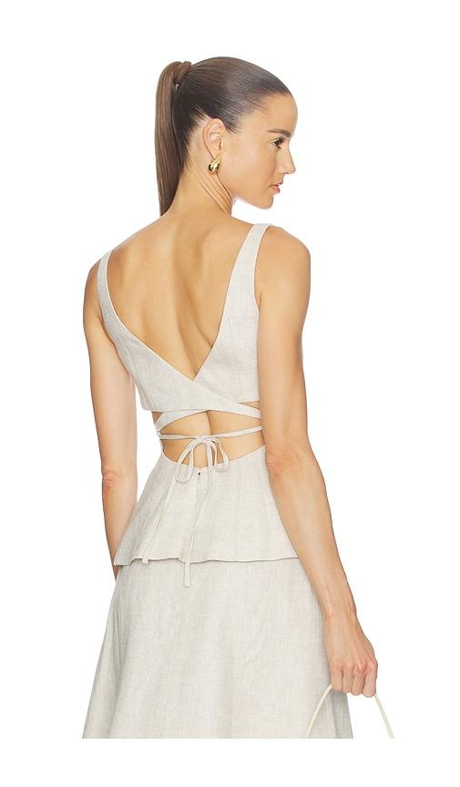 camila coelho malena linen top in neutral. - size xl (also in xxs)