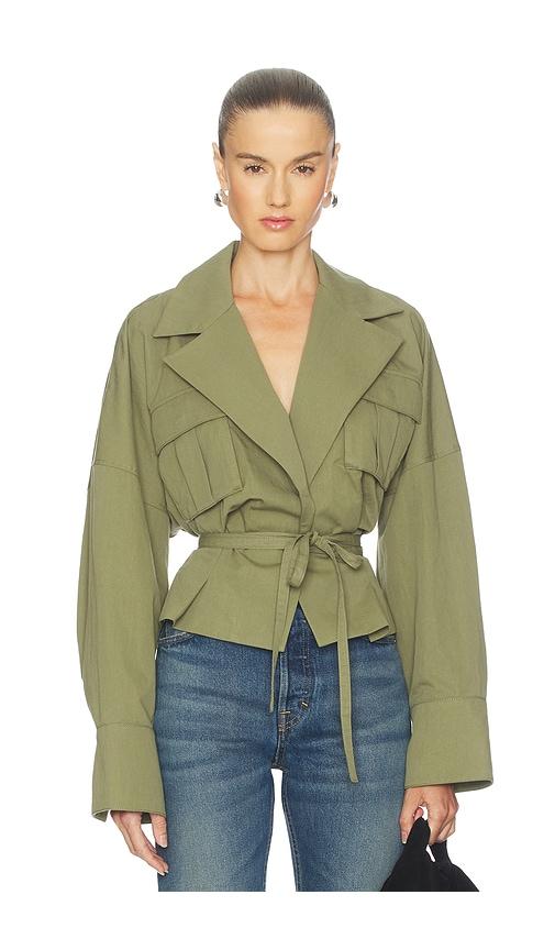 camila coelho mari jacket in sage. - size l (also in xs, xxs, s, m, xl)
