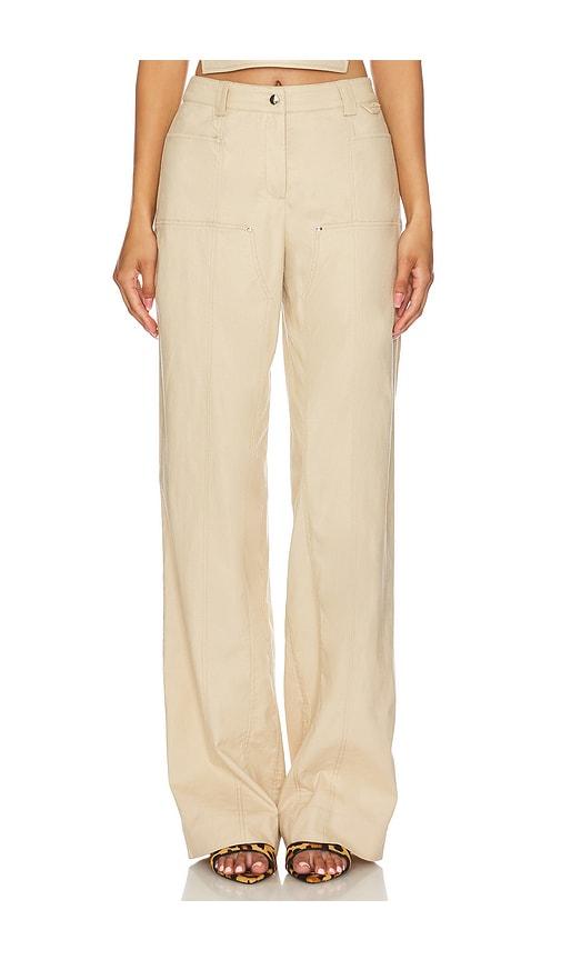 camila coelho matilde pant in beige. - size l (also in xxs, xs, s, m, xl)