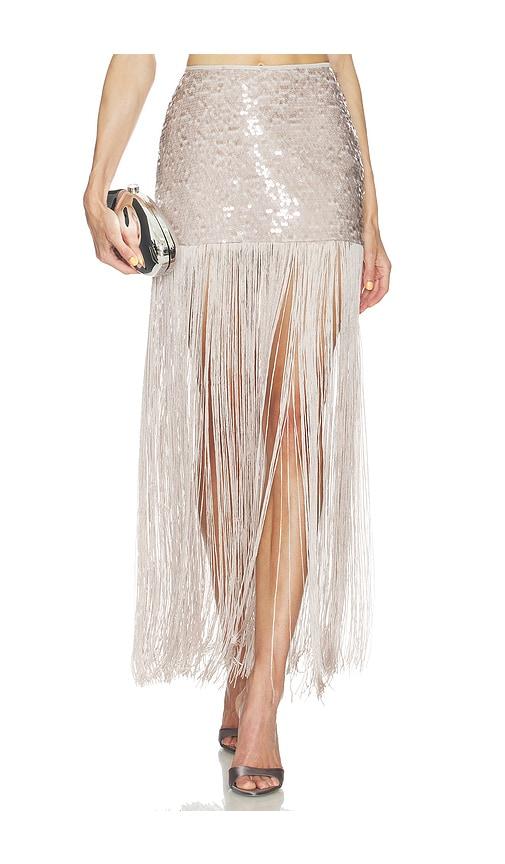 camila coelho mirana maxi skirt in mauve. - size l (also in xs, xxs, s, m, xl)