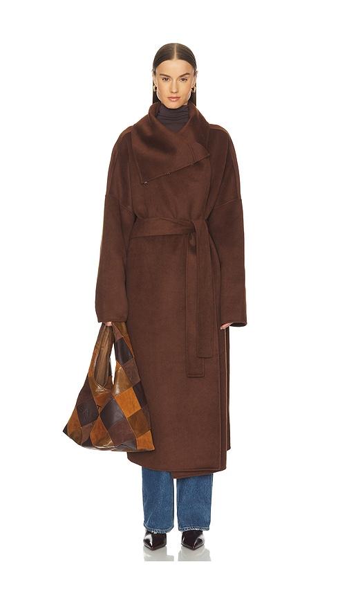 camila coelho mirta coat in brown. - size l (also in s, xl, xs, xxs)