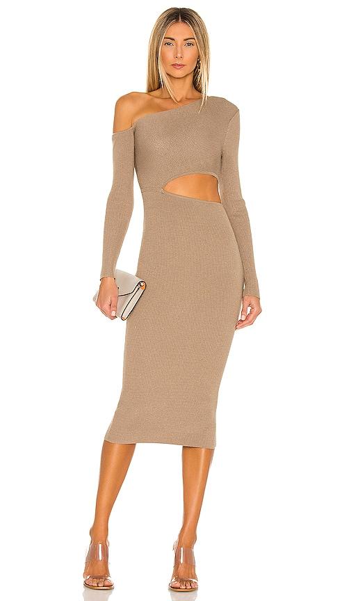 camila coelho nahla knit dress in taupe. - size l (also in xxs, m, xl)