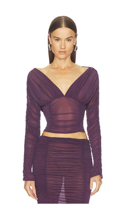 camila coelho nayeli top in purple. - size l (also in m, s, xs)