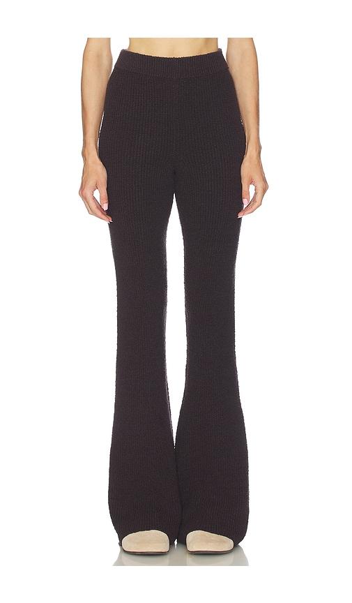 camila coelho nika rib pant in chocolate. - size l (also in m, s, xl, xs)
