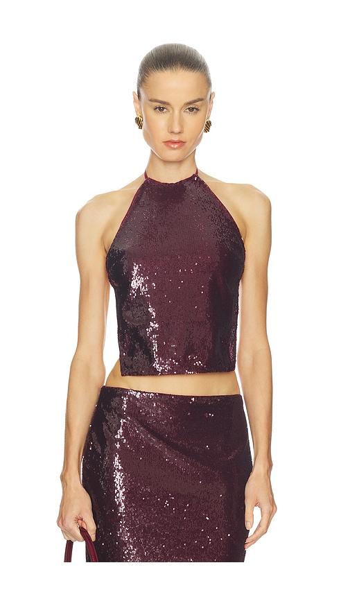 camila coelho noella top in burgundy. - size l (also in m, xl)
