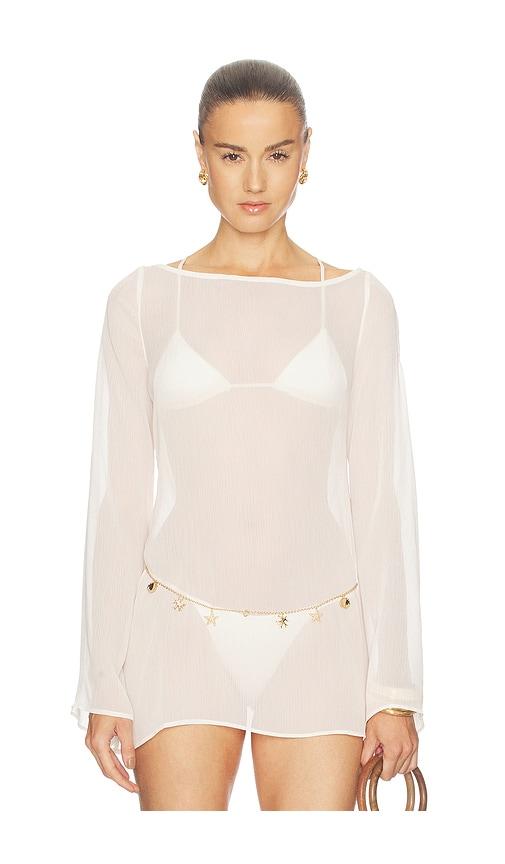 camila coelho odette tunic in cream. - size l (also in xl)