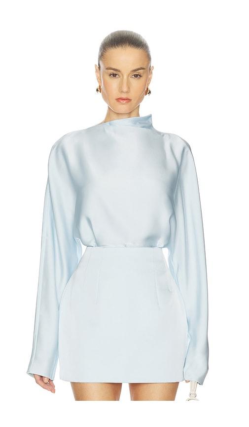 camila coelho ondina top in baby blue. - size l (also in s, m)